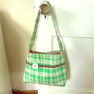 Handmade upcycled vintage fabric handbag